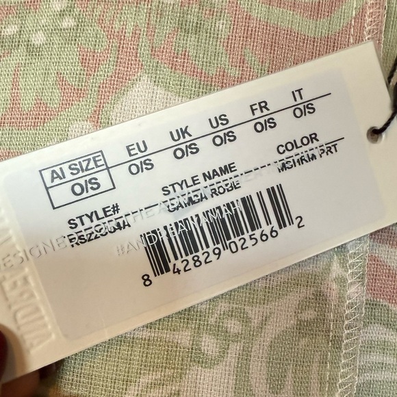 Andrea Iyamah Gamba Abstract Mushroom Red Cream Patterned Kimono NWT O/S - Picture 5 of 9